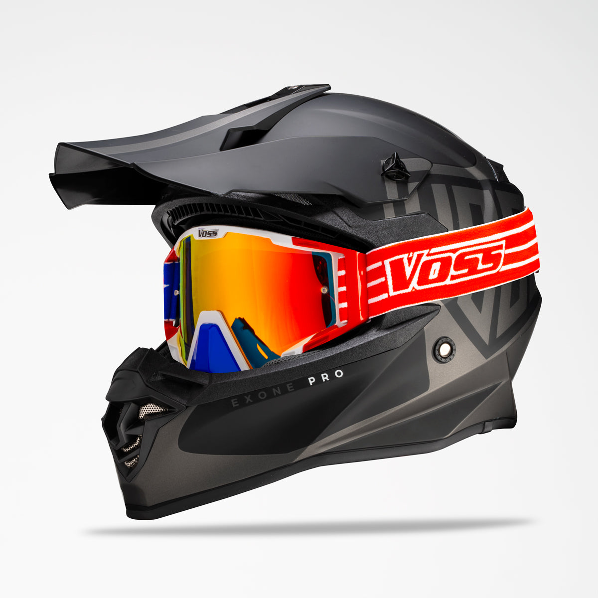 VOSS 801 X1 PRO DIRT TRIPLE BLACK HELMET - Voss Helmets