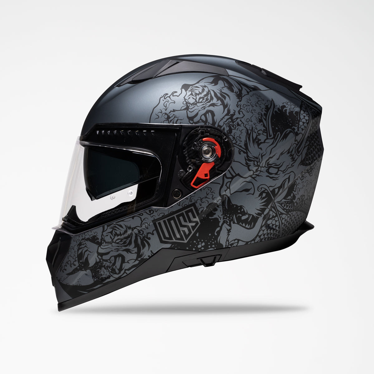 Voss 989 Moto-V Black/Gun Metal Rei Helmet.