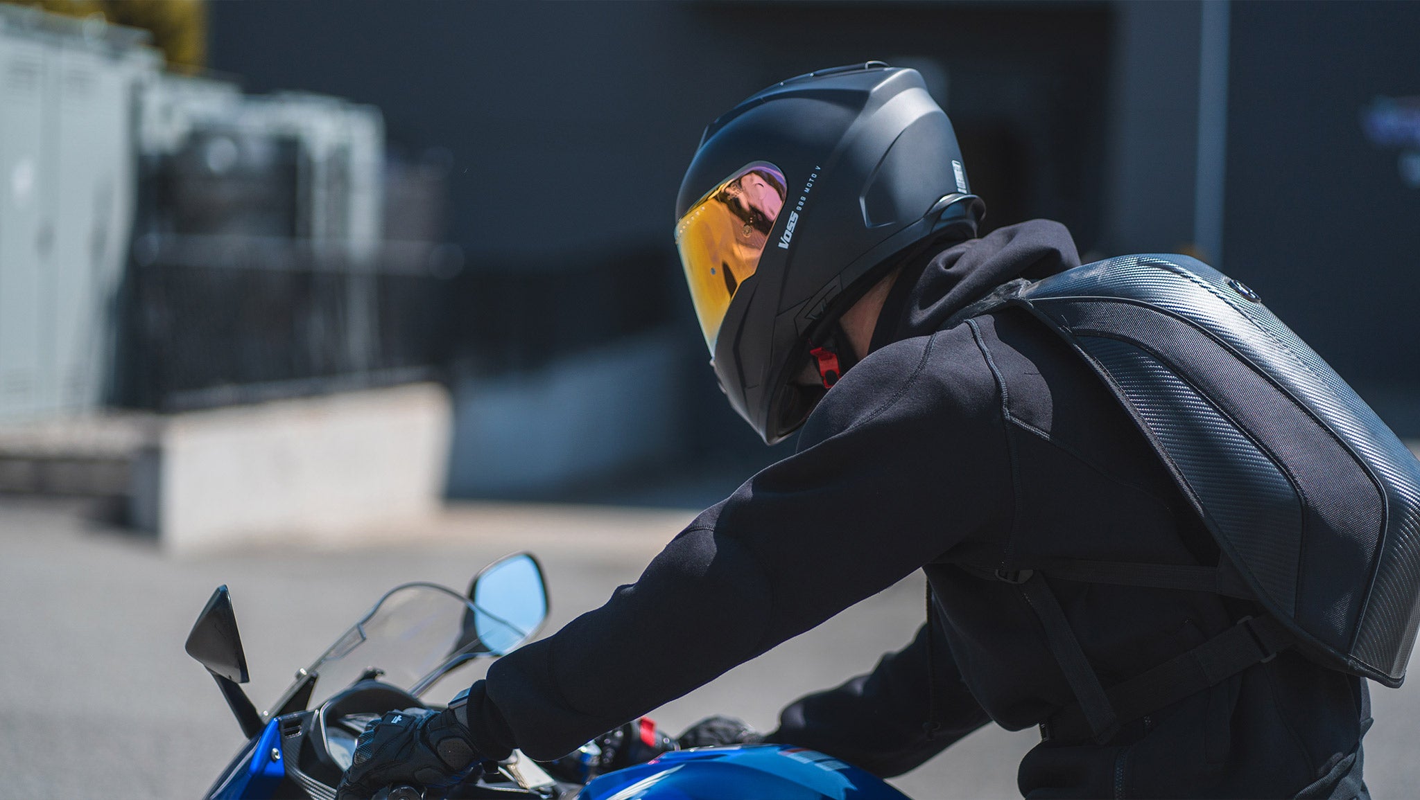 Voss 989 Moto-V Matte White Full Face Helmet