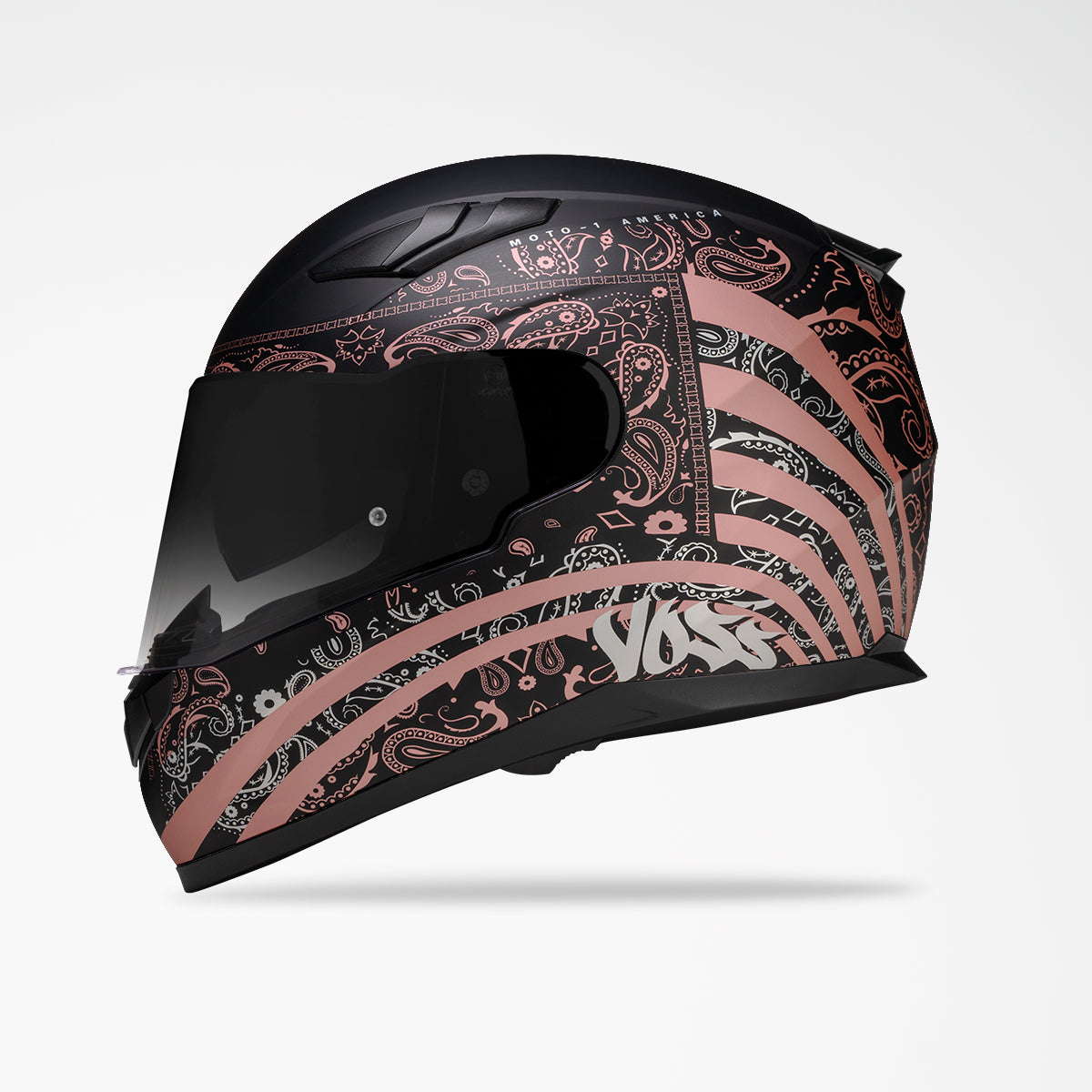 Voss 988 Moto-1 Metallic Pink America Helmet