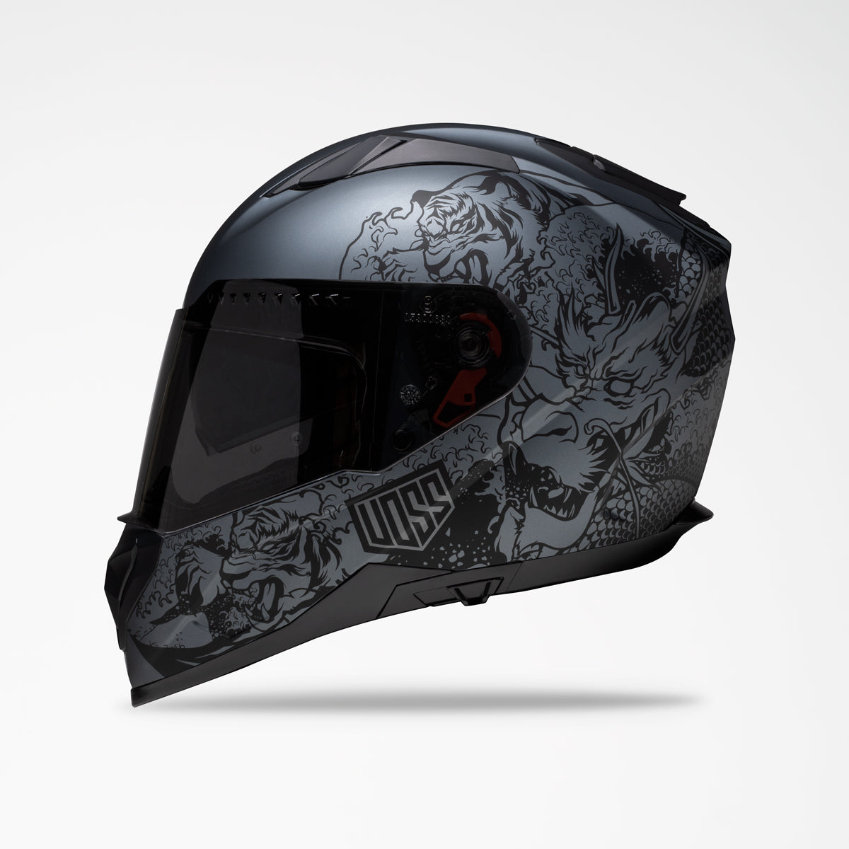 Voss 989 Moto-V Black/Gun Metal Rei Helmet.