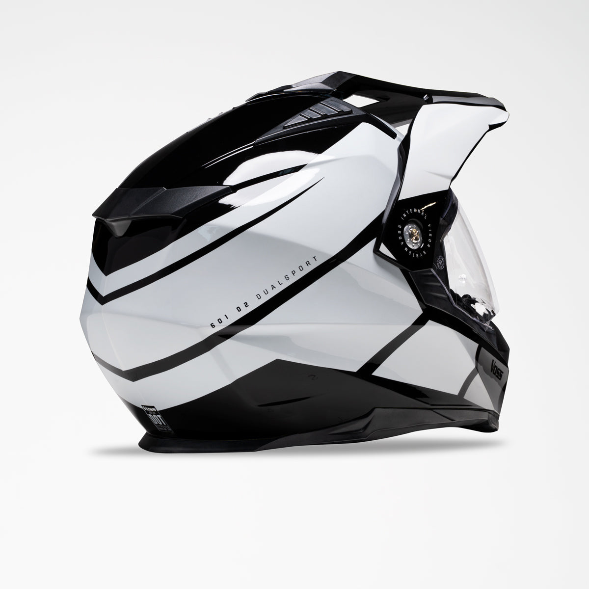 Voss 601 D2 Dual Sport White Inertia Helmet