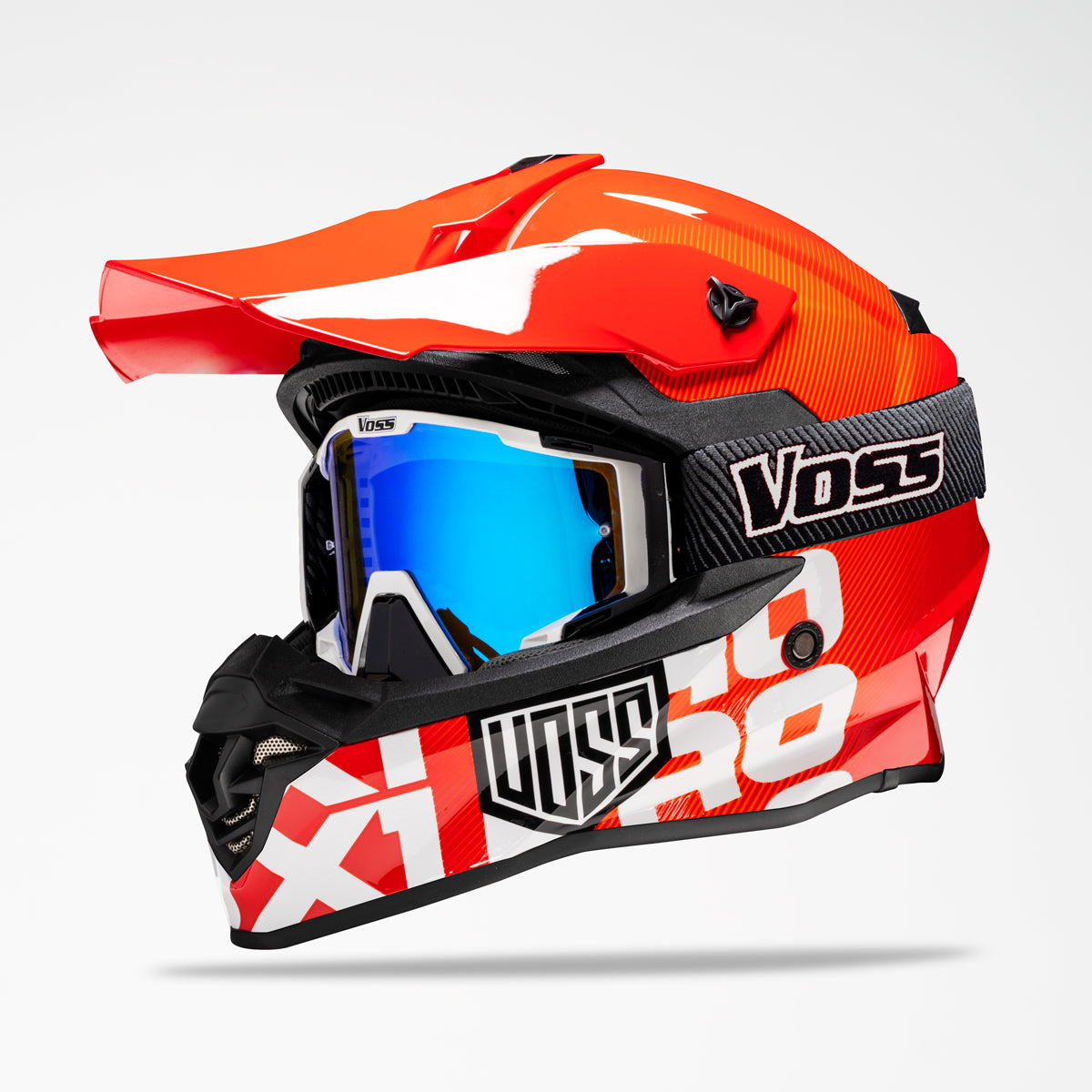 Voss 801 X1 Pro Dirt Red Crimson Helmet