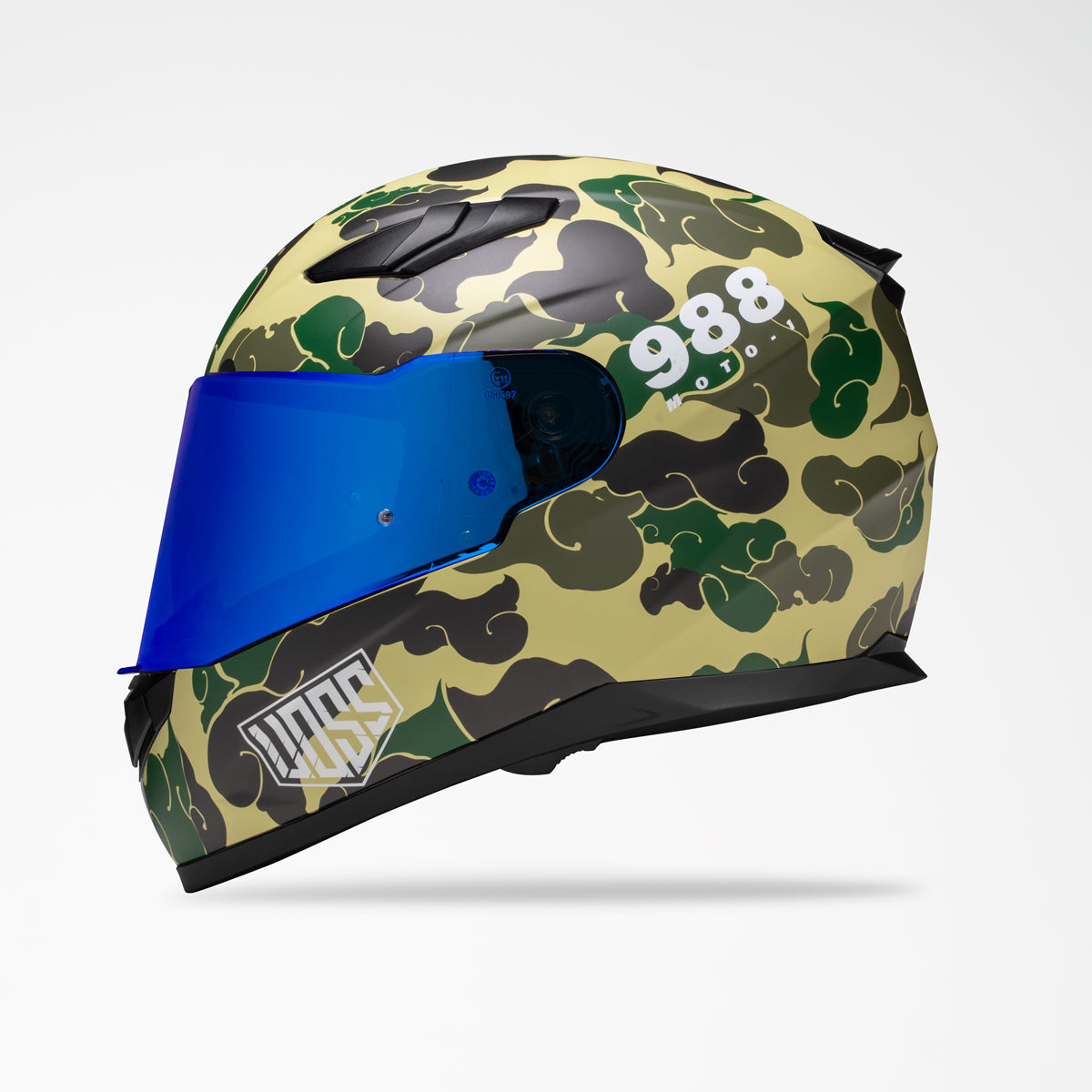 Voss 988 Moto-1 Green Camo Helmet