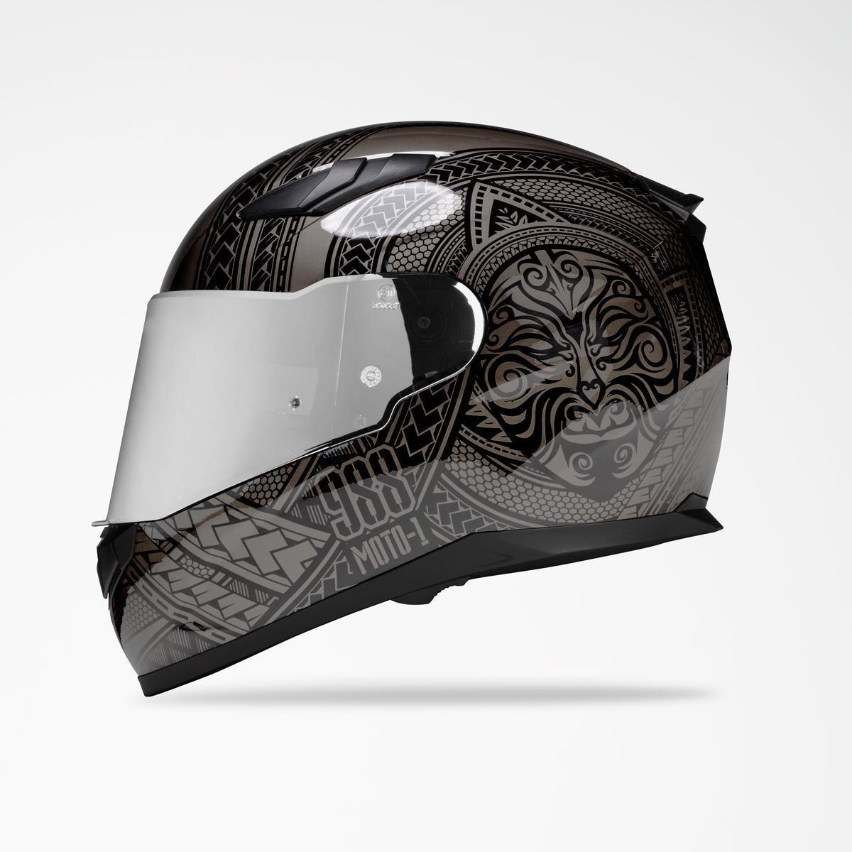 Voss 988 Moto-1 Two Tone Black Codex Helmet