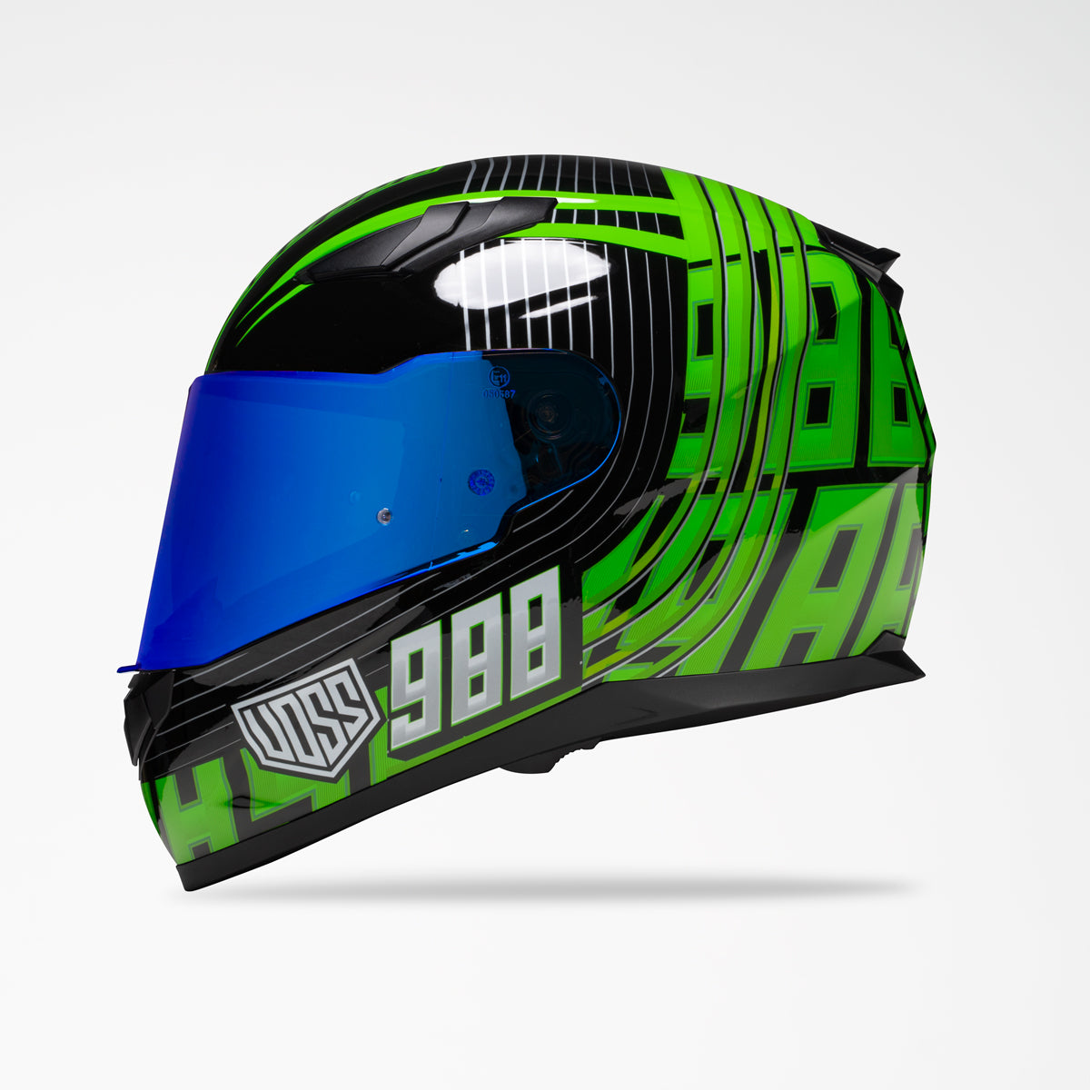 Voss 988 Moto-1 Echo Green Helmet