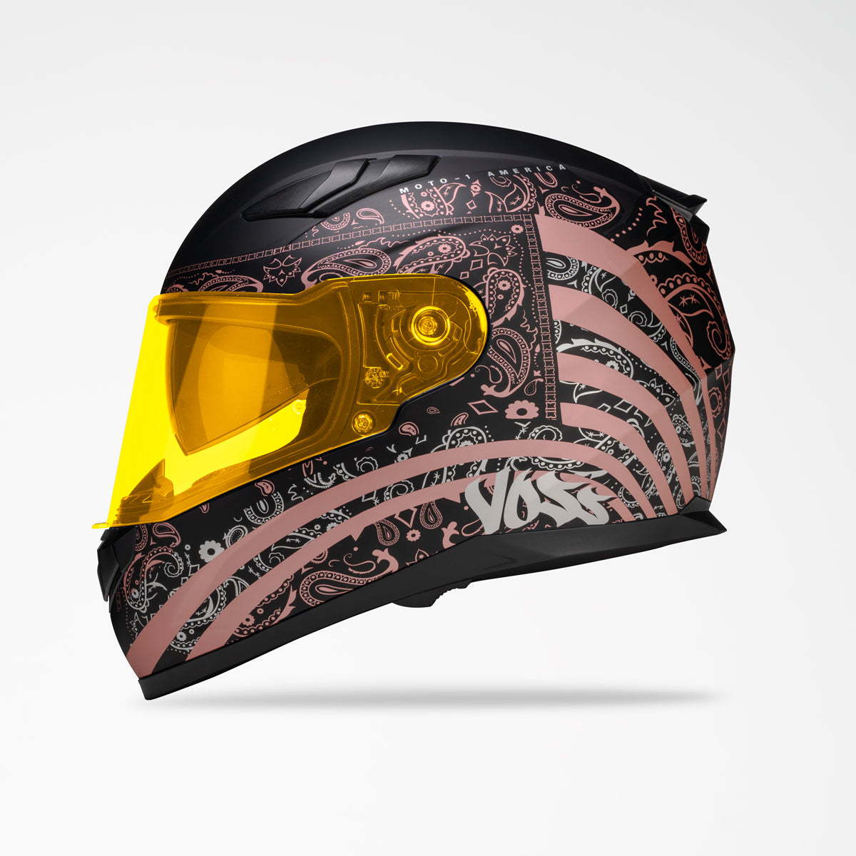 Voss 988 Moto-1 Metallic Pink America Helmet
