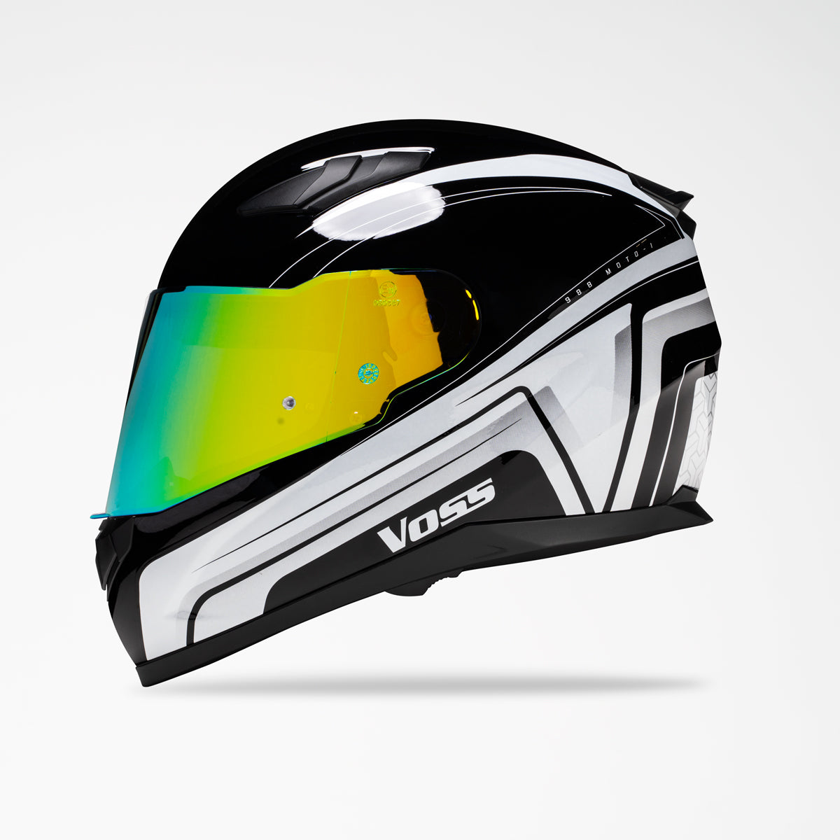 Voss 988 Moto-1 White Black Katana Helmet