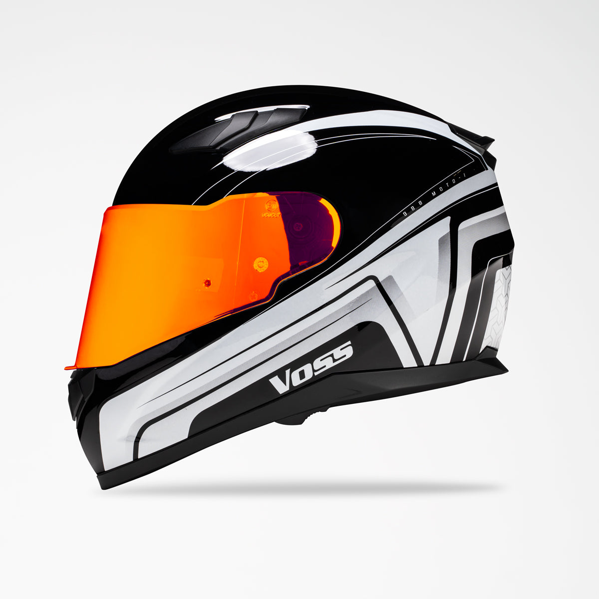 Voss 988 Moto-1 White Black Katana Helmet