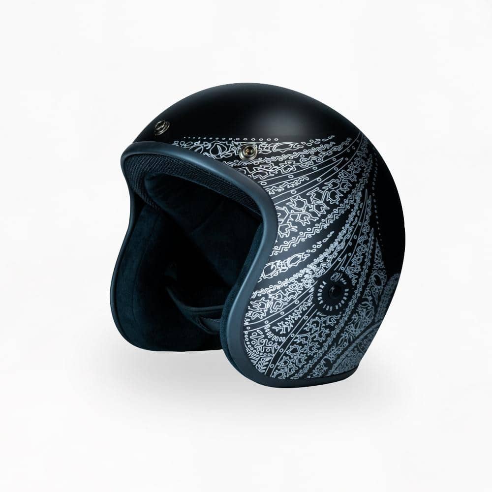 VOSS 501 BOBBER BLACK SILVER AURORA HELMET - Voss Helmets