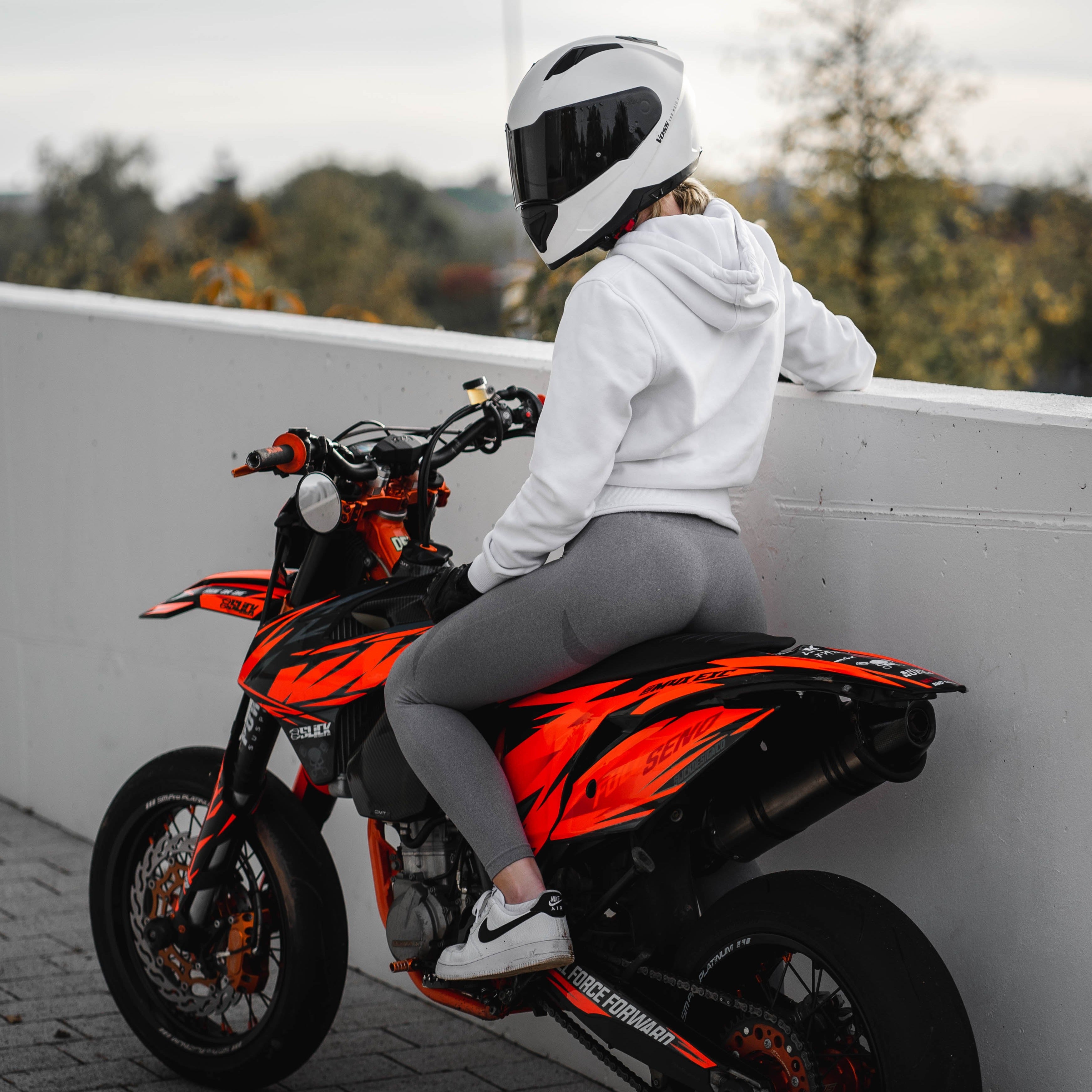 Voss 989 Moto-V Matte White Helmet