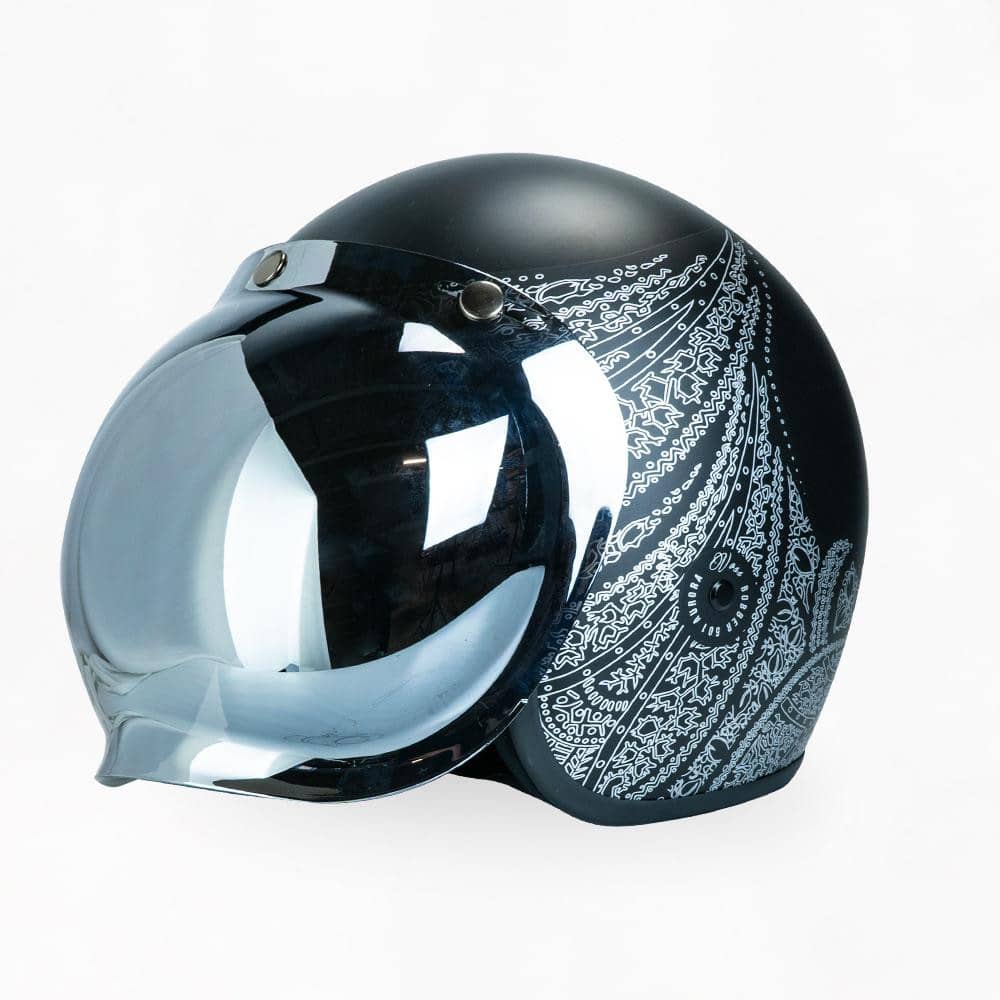VOSS 501 BOBBER BLACK SILVER AURORA HELMET - Voss Helmets