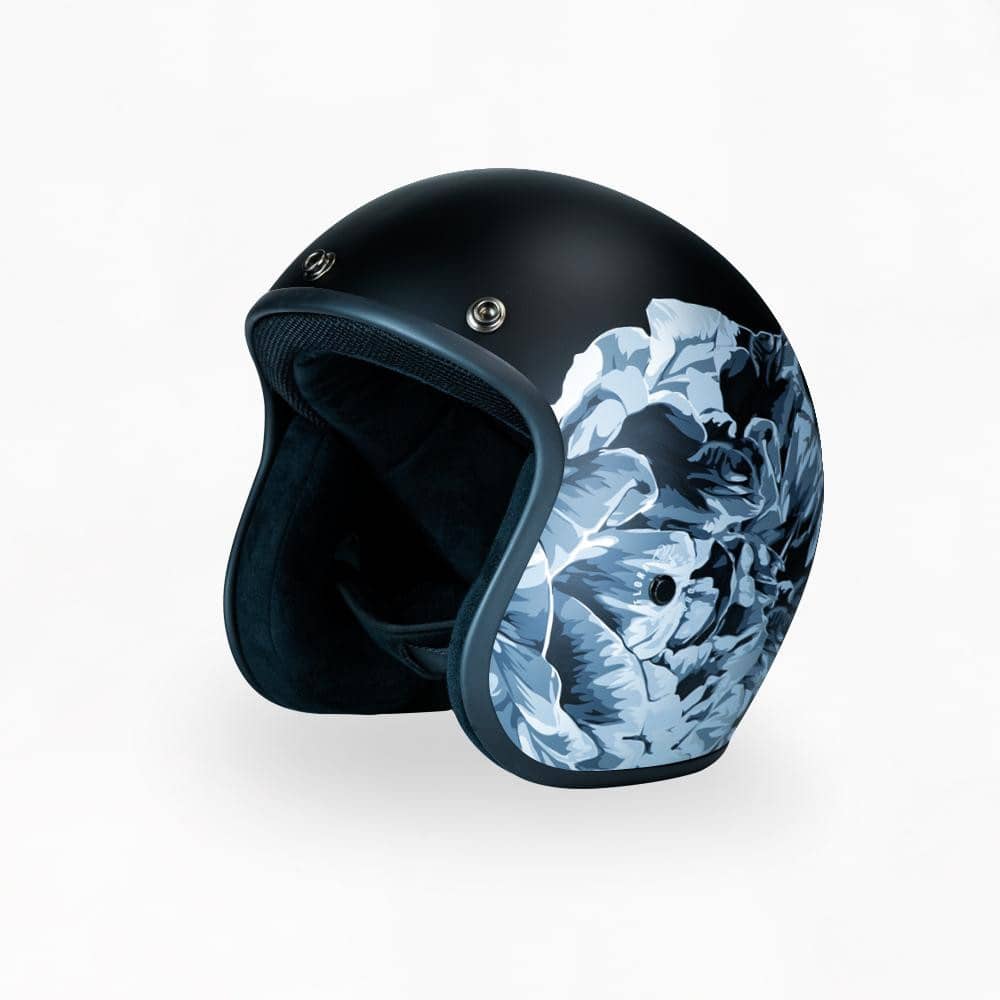 VOSS 501 BOBBER BLACK FLORA HELMET - Voss Helmets