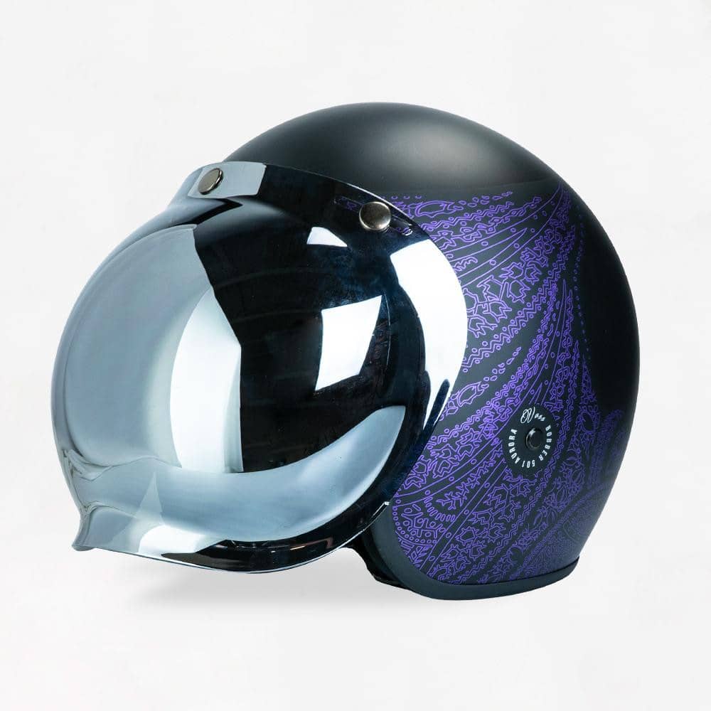 VOSS 501 BOBBER BLACK/PURPLE AURORA HELMET - Voss Helmets