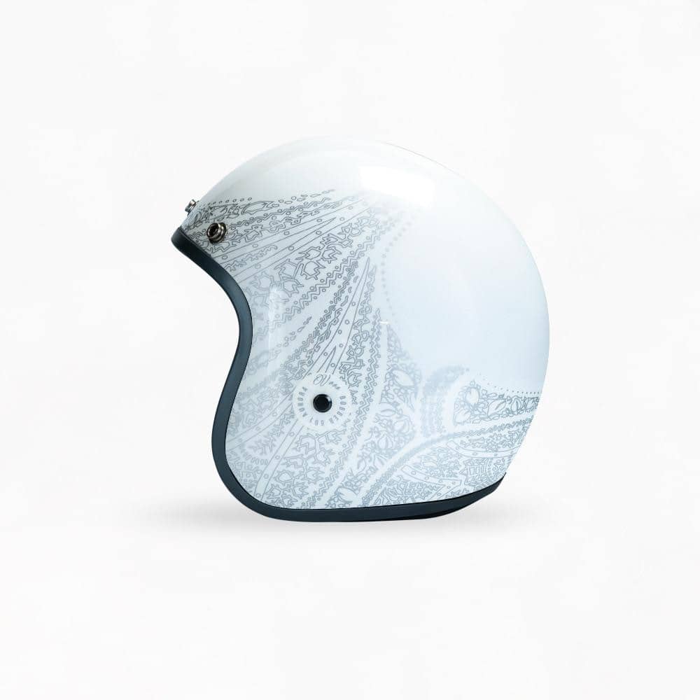 VOSS 501 BOBBER WHITE/SILVER AURORA HELMET - Voss Helmets