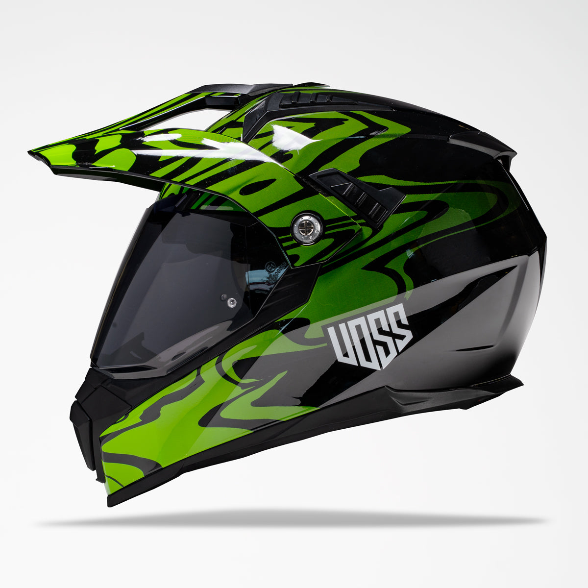 Voss 601 D2 Dual Sport Green Slick Helmet