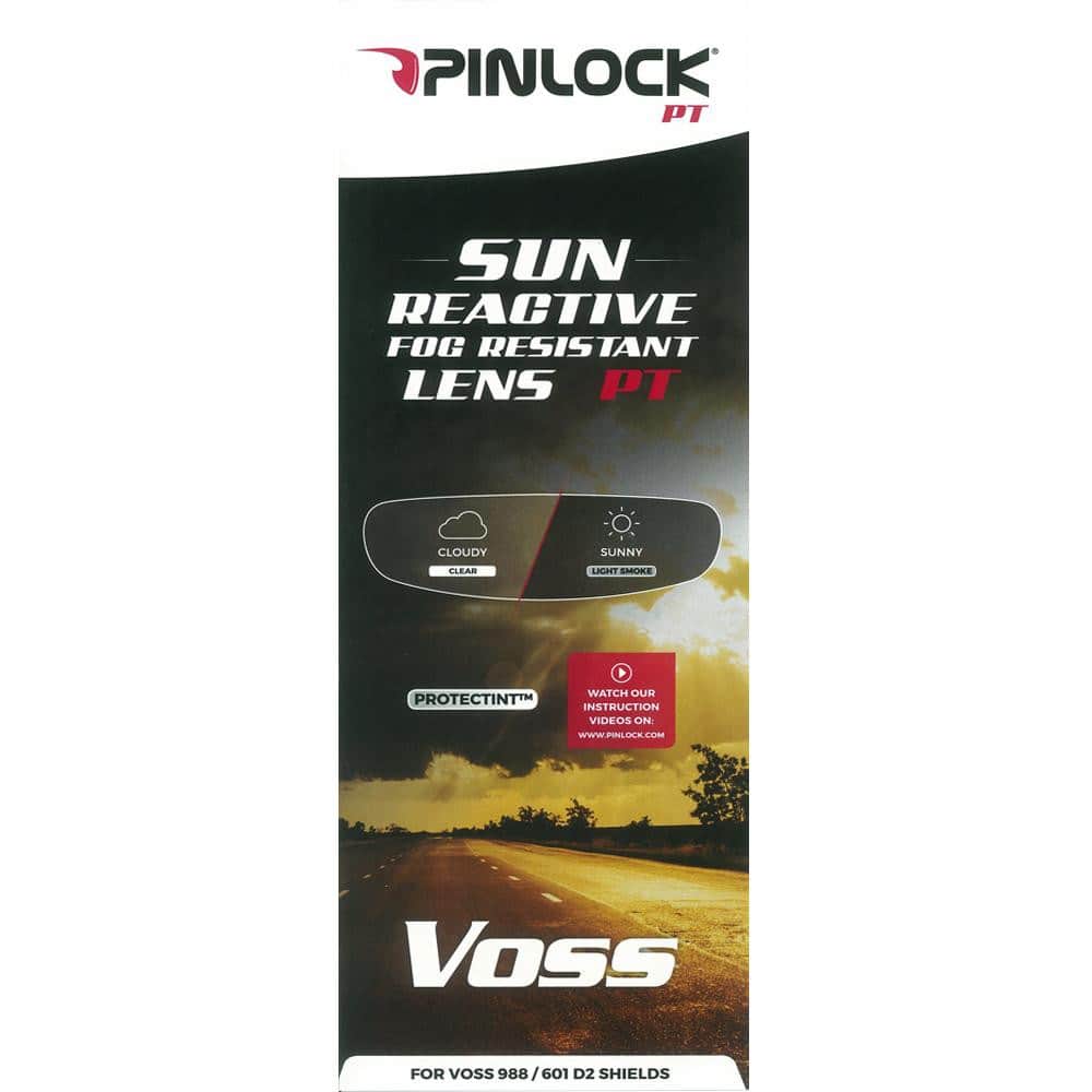 VOSS 601 D2 ProtecTint ANTI-FOG PINLOCK LENS INSERT - SUN REACTIVE - Voss Helmets